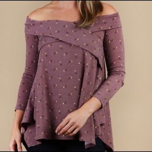 Altar'd State Baylee Purple Floral Wrap Front Top Size Medium